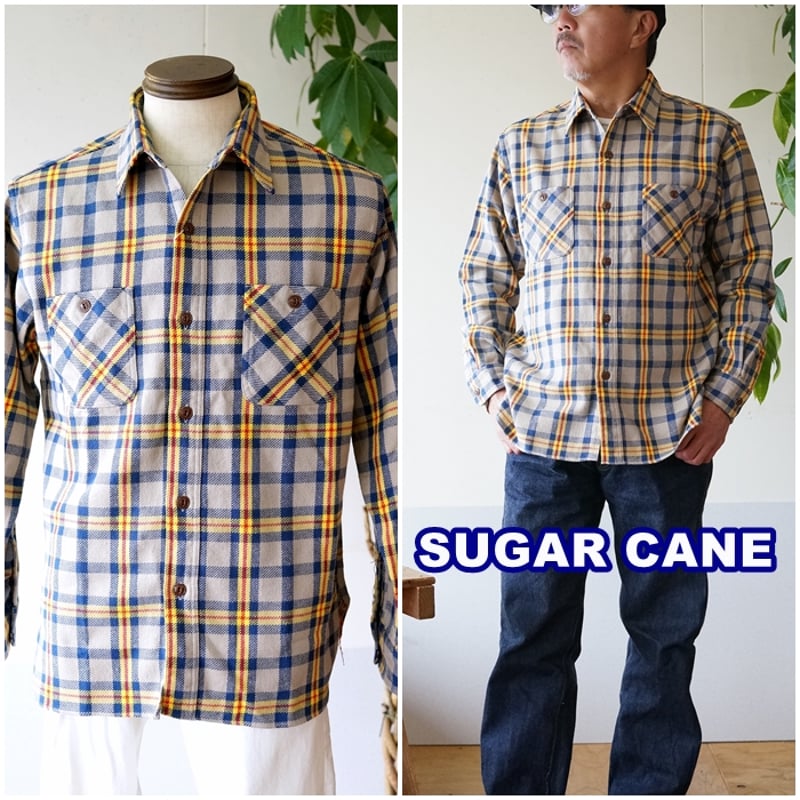 sugarcane シュガーケーン ツイルワークシャツ ネルシャツ 長袖シャツ 