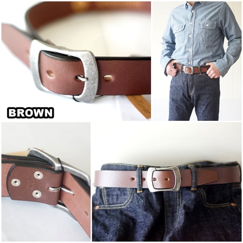 ARTBROWN(アートブラウン) レザーベルト NDB40014AB 本革 40mm幅 ギ