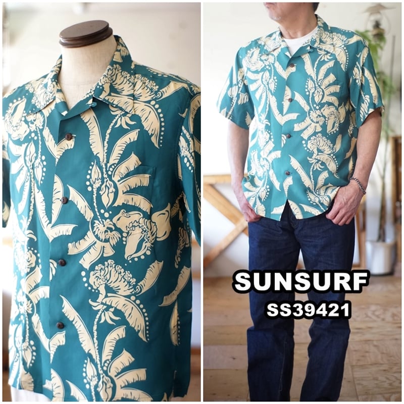 SUN SURF ハワイアンアロハシャツ Mサイズ サンサーフ SUNSURF