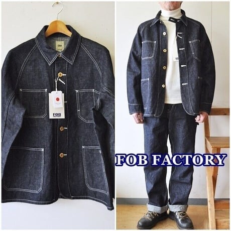 FOB FACTORY（FOBファクトリー）エフオービーファクトリー　 F2410 カバーオール　ヘンプデニム