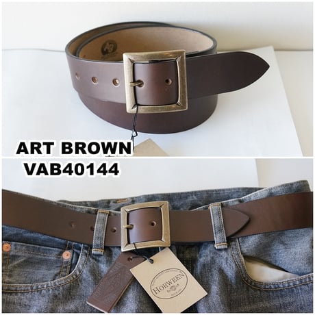 ARTBROWN(アートブラウン)メンズ　レザーベルト　40144 本革 クロムエクセル　 40mm幅　ギャリソンベルト
