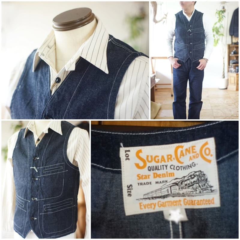 SUGAR CANE Star Denim ベスト サイズ36 楽天市場】シュガーケーン SUGAR CANE 11oz ブルーデニム ワーク