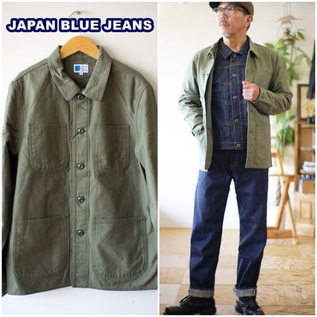 ジャパンブルージーンズ JAPAN BLUE JEANS ミリタリー アーミー バックサテン モダン カバーオール  硫化染め