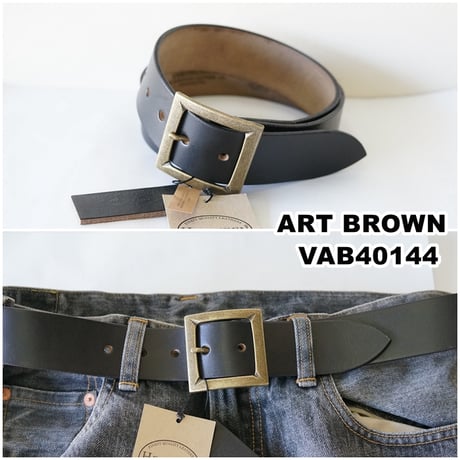 ARTBROWN(アートブラウン)メンズ　レザーベルト　40144 本革 クロムエクセル　 40mm幅　ギャリソンベルト