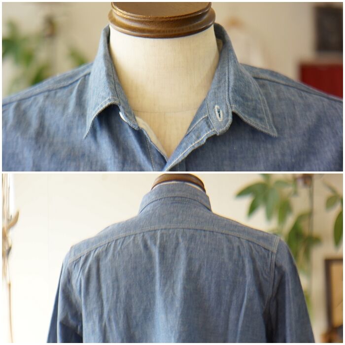 FOBFACTORY エフオービーファクトリー　シャンブレーシャツ3494 L FOBFACTORY エフオービーファクトリー シャンブレーシャツ 3494