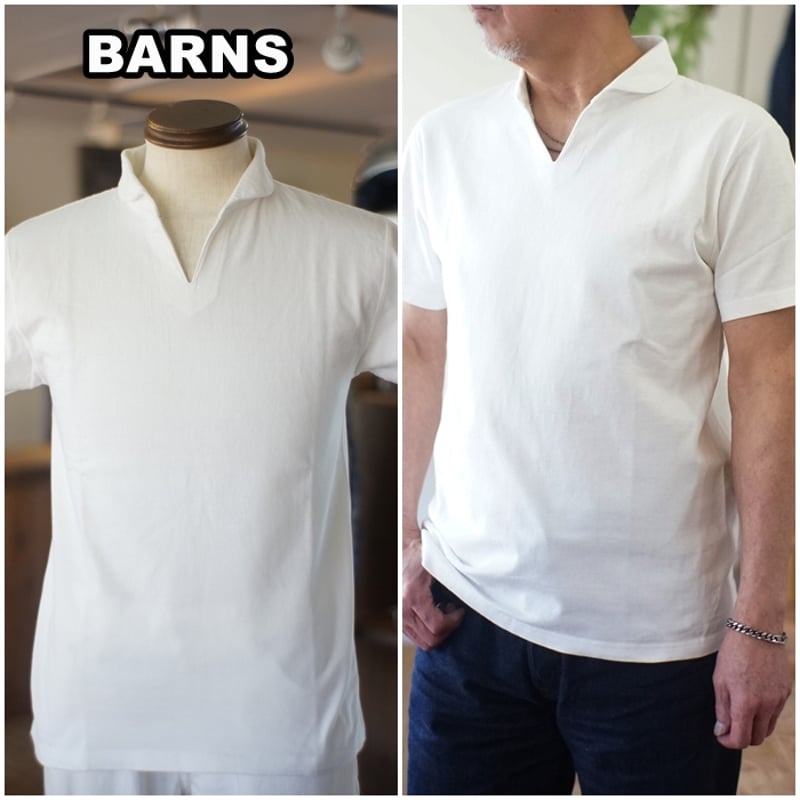BARNS バーンズ スキッパー 半袖ポロシャツ BR-7100 スキッパーポロ