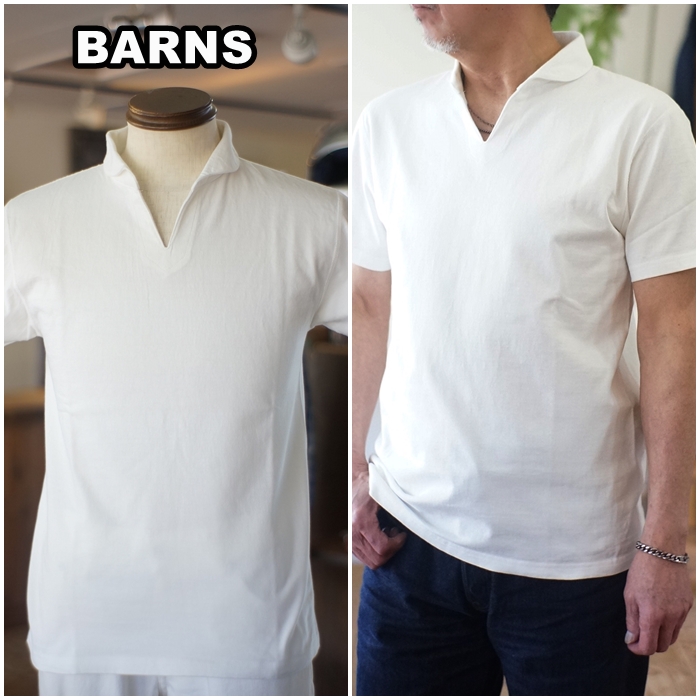 BARNS バーンズ　 スキッパー 半袖ポロBR-7100 スキッパーポロ L BARNS バーンズ スキッパー 半袖ポロシャツ BR-7100 スキッパー