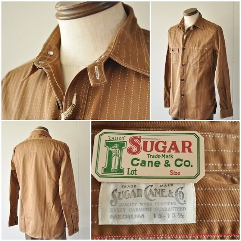 中古品 SUGAR CANE インディゴ ウォバッシュ ワークシャツ M 中古品 SUGAR CANE インディゴ ウォバッシュ ワークシャツ M