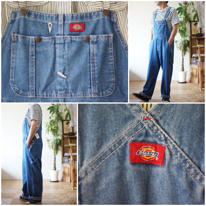 デニムオーバーオール ディッキーズ オーバーオール デニム ウォッシュ加工 8396 | blueline4423