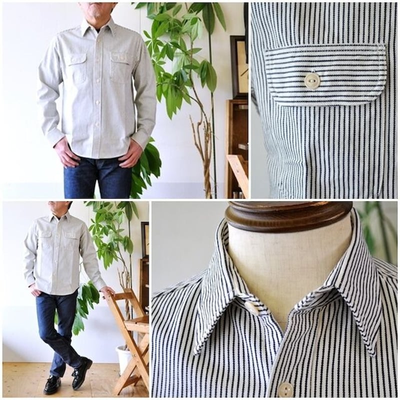 SUGAR CANE シュガーケーン 長袖 ヒッコリーワークシャツ 27853 東洋