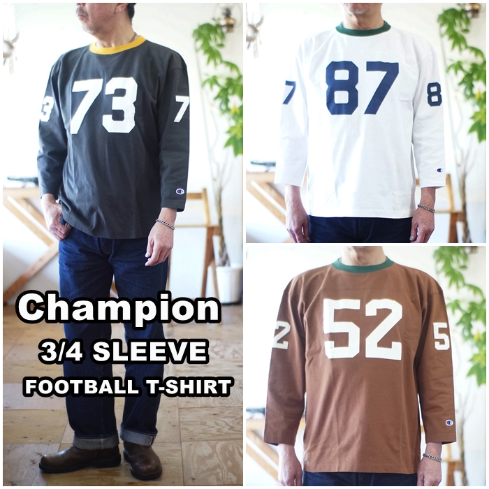Tシャツ(長袖/七分) L'Appartement Americana Football T AMERICANA（アメリカーナ） リヨセルコットン袖切り替えライン