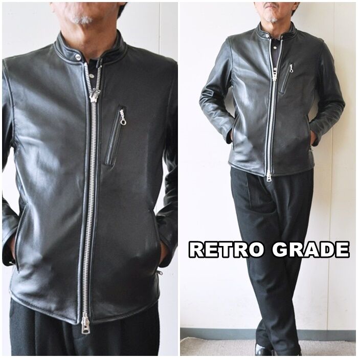 未使用近い Retro Grade 2472 ラムレザージャケット XL 黄裏地 fit=scale-down,w=1200