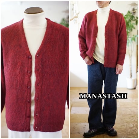 マナスタッシュ　 MANASTASH　ふんわりモヘア　カーディガン　792-3241003　メンズカーデ