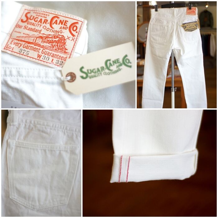シュガーケーン SUGAR CANE ジーンズ スリムテーパード ホワイト