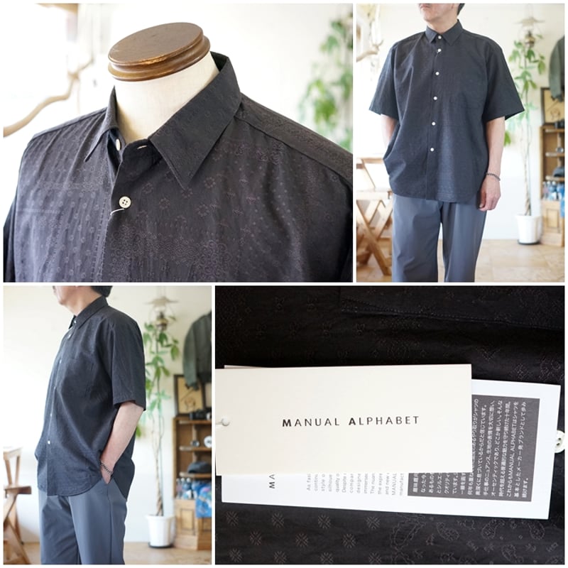MANUAL ALPHABET マニュアルアルファベット 半袖  花柄シャツ manualalphabet マニュアルアルファベット 半袖シャツ