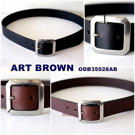 ARTBROWN(アートブラウン)メンズ　レザーベルト　 ODB35028AB 本革 35mm幅 ギャリソンベルト 栃木レザー