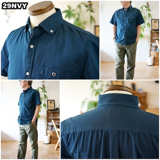 BARNS バーンズ 半袖シャツ ボタンダウンシャツ VINTAGE仕様 BR5266