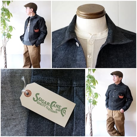 SUGARCANE 　シュガーケーン　ブラックデニム　セカンドGジャン SC15650　SC15650 / 14.25oz. BLACK DENIM JACKET 1953 MODEL