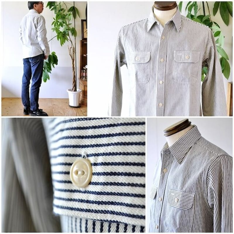 SUGAR CANE シュガーケーン 長袖 ヒッコリーワークシャツ 27853 東洋