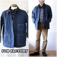 FOB エフオービーファクトリー　FOBFACTORY デニムカバーオール　F2456 DENIM CHORE JK BLANKET LINER チョアジャケット
