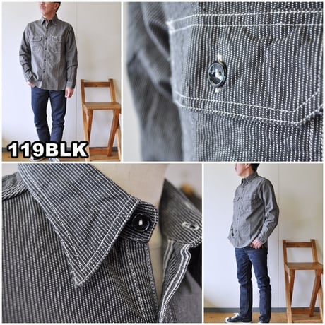 SUGAR CANE　 シュガーケーン　JEAN CODE WORK SHIRT　SC25511 日本製 ワークシャツ ジーンコード コードレーン 平織り ダブルエルボー
