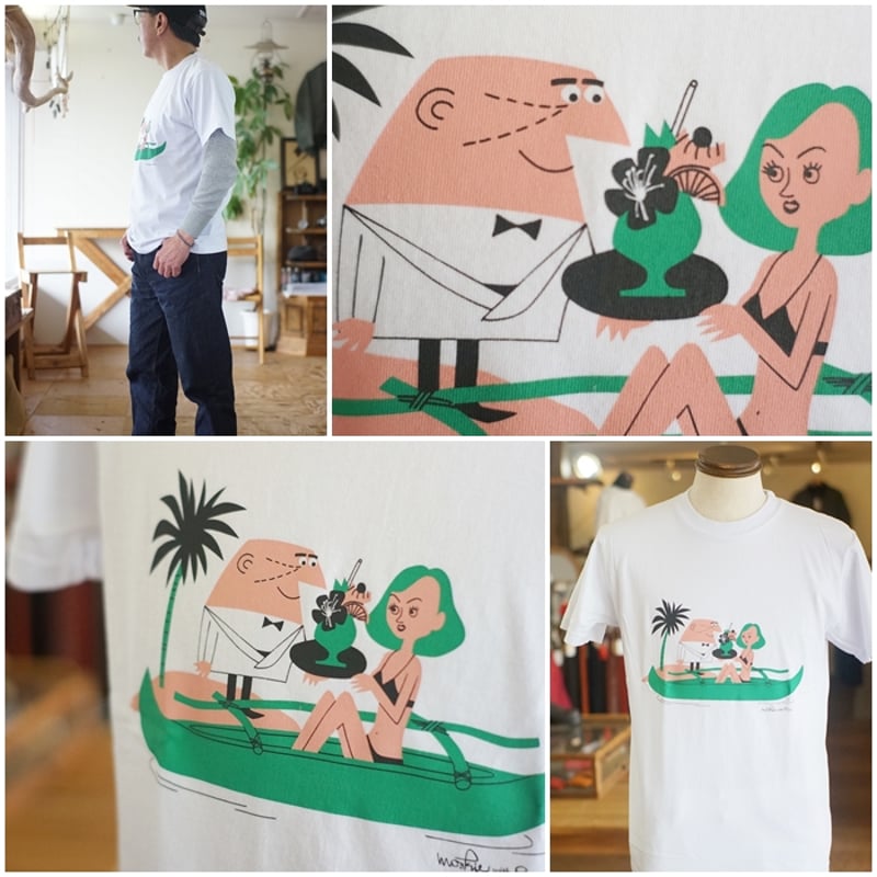 SUN SURF サンサーフ Tシャツ アンクルトリス ホワイトL 新品 SUNSURF サンサーフ アンクルトリス 半袖プリントTシャツ 東洋