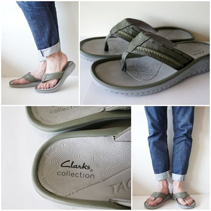 Clarks クラークス Wesley Post フリップフロップ サンダル メンズサン...