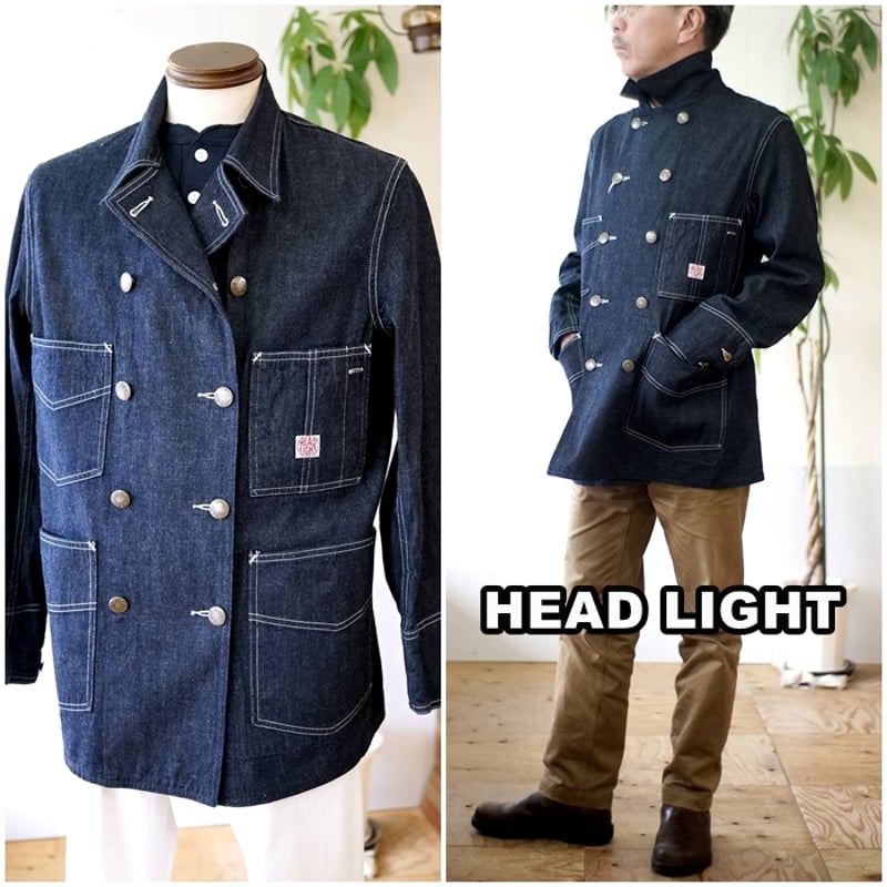 HEADLIGHT ヘッドライト ダブルブレスト デニム カバーオール デニム
