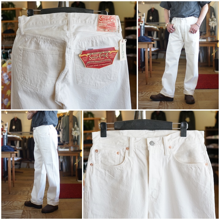 sugarcane シュガーケーン ホワイトジーンズ 13オンスデニム
