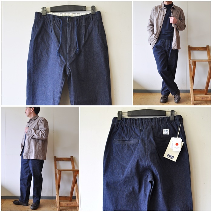 FOB FACTORY デニム トラック パンツ ジーンズ S インディゴ FOB FACTORY（FOBファクトリー） F0508 デニム トラックパンツ