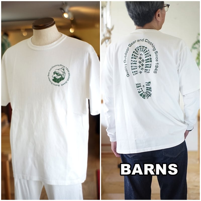 BARNS バーンズ リンガーネック 半袖プリントTシャツ 23243 カットソー サイズL おいしゅう