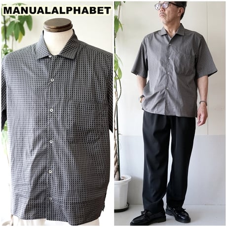 MANUAL ALPHABET 　マニュアルアルファベット　 半袖オープンカラーシャツ　MA-S-841 タマビシ ショートスリーブ オープンカラーシャツ
