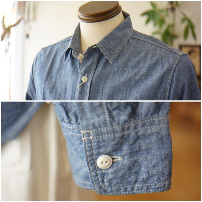 FOBFACTORY エフオービーファクトリー　シャンブレーシャツ3494 LL FOBFACTORY エフオービーファクトリー シャンブレーシャツ 3494