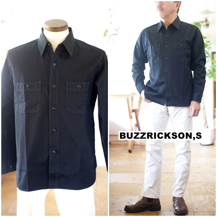 バズリクソンズ　東洋エンタープライズ　ヘリンボーンワークシャツ　半袖シャツ　Ｌ BUZZ RICKSON'S バズリクソンズ ヘリンボーン ワークシャツ 無地