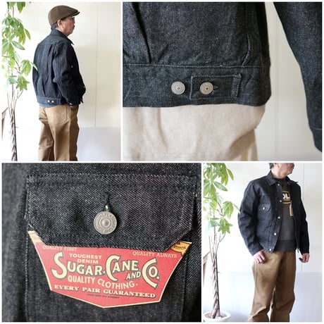 SUGARCANE 　シュガーケーン　ブラックデニム　セカンドGジャン SC15650　SC15650 / 14.25oz. BLACK DENIM JACKET 1953 MODEL