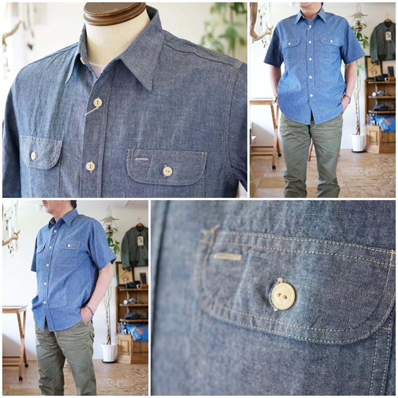 SUGARCANE シュガーケーン 半袖シャンブレーシャツ 37941 東洋