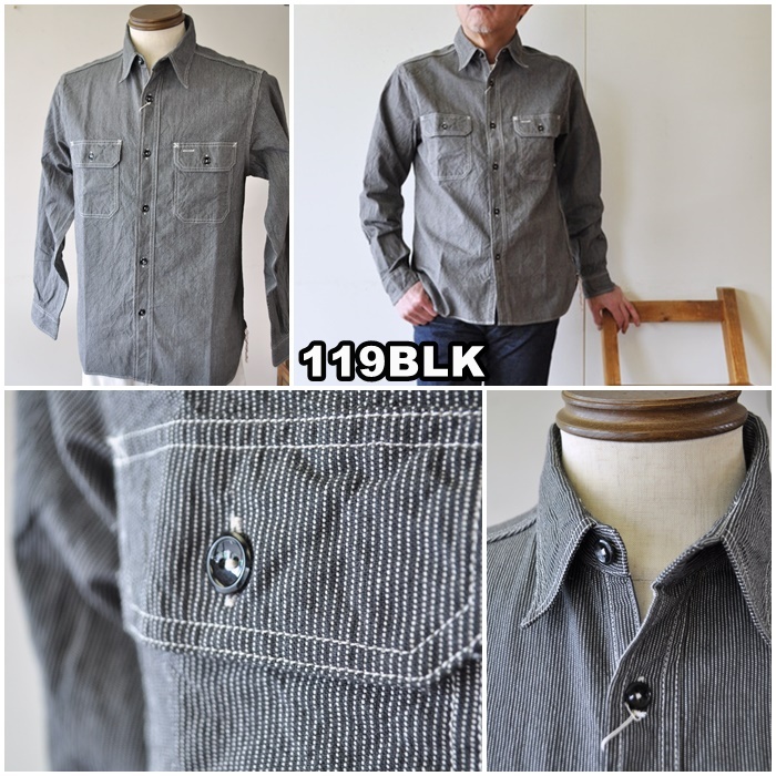 Suger Cane　シュガーケーン　ワークシャツ　SC25511　ストライプ SUGAR CANE シュガーケーン JEAN CODE WORK SHIRT SC2551