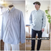 マニュアルアルファベット MANUALALPHABET ストライプ柄　レギュラーカラーシャツ 長袖シャツ　ma-s-759