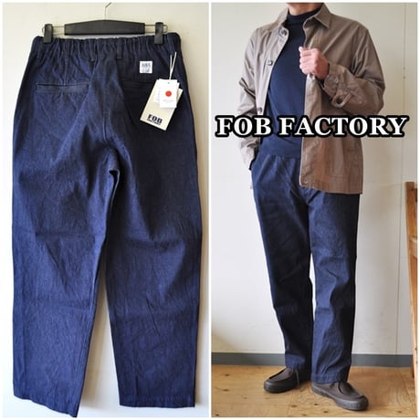 FOB FACTORY（FOBファクトリー） F0508 デニム トラックパンツ  ジーンズ ジーパン  イージーパンツ / ワイド