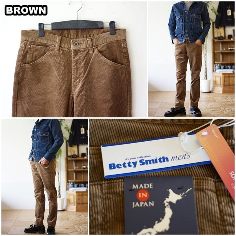 BettySmith ベティスミス メンズ テーパードコーデュロイパンツ BettySmith ベティスミス メンズ テーパードコーデュロイパンツ