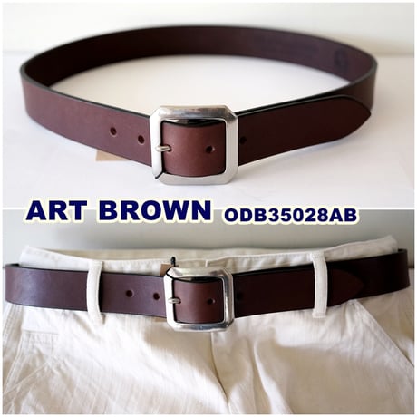 ARTBROWN(アートブラウン)メンズ　レザーベルト　 ODB35028AB 本革 35mm幅 ギャリソンベルト 栃木レザー