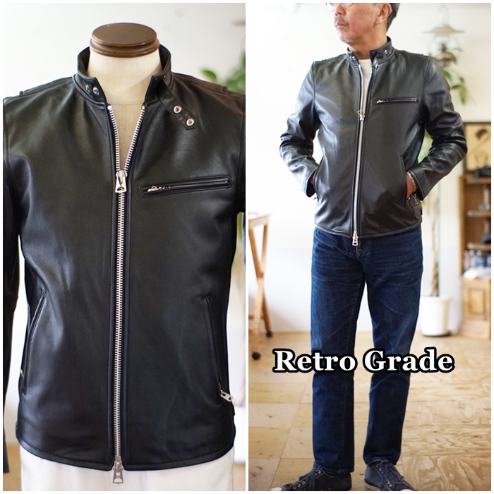 美品✨Retro Grade 羊革 ラムレザー ライダースジャケット ブラック レトログレード RETRO GRADE シングルライダースジャケット ラムレザー