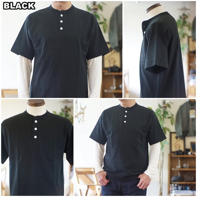Healthknit ヘルスニット マックスウェイト ヘンリーネックTシャツ