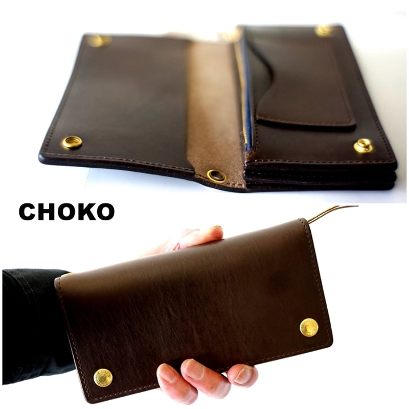 【Sunny】ヘビーシュリンク トラッカーウォレット【オリジナルカスタム】 ARTBROWN アートブラウン 長財布 ウォレットトラッカーズ クロム