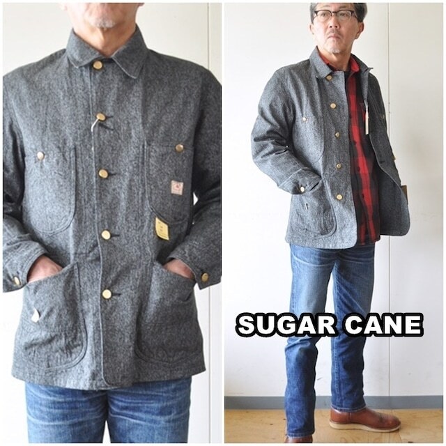 SUGAR CANE シュガーケーン 9oz. BLACK COVERT WORK COA SUGAR CANE シュガーケーン 9oz. BLACK COVERT WORK COA