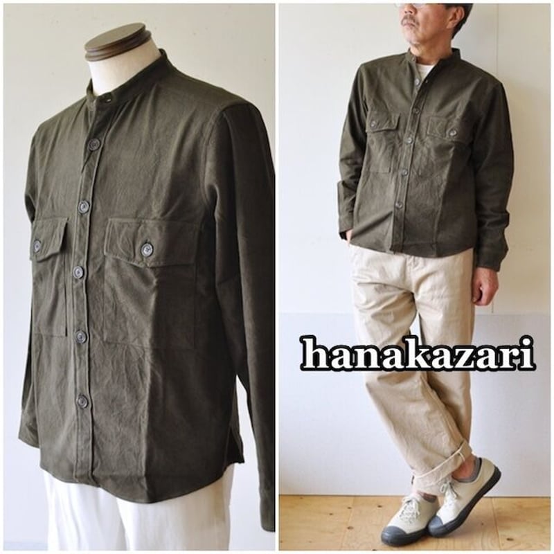 hanakazari ハナカザリ バンドカラーシャツ 28003 長袖シャツ | blueli...