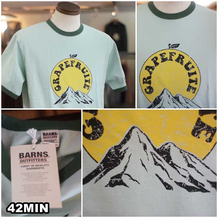 バーンズ バーンズアウトフィッターズ BARNS 半袖プリントTシャツ