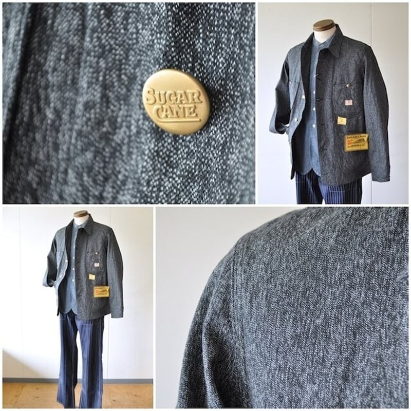 SUGAR CANE シュガーケーン 9oz. BLACK COVERT WORK COA...