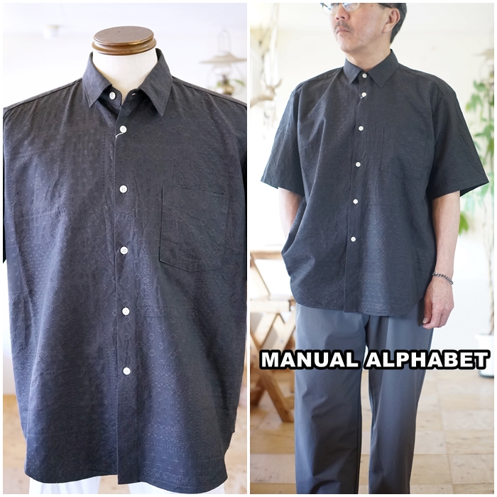 MANUAL ALPHABET マニュアルアルファベット 半袖  花柄シャツ manualalphabet マニュアルアルファベット 半袖シャツ