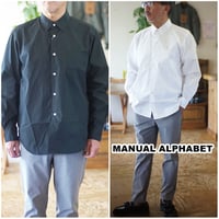 MANUAL ALPHABET 　マニュアルアルファベット 　長袖シャツ 　レギュラーカラーシャツ　タイプライター　MAS738